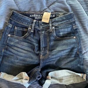 American Eagle super high rise shorties, Blue, Size 00